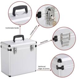 EONLION Silver Storage Box Case Aluminum - Size: 500mm - thumbnail 4