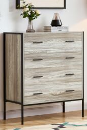 Home Discount Vida Designs Brooklyn 4 Drawer Bedside Cabinet Chest Of Drawers Storage Bedroom Furniture in Grey - thumbnail 1