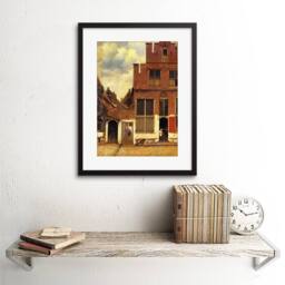 "Artery8 Vermeer Little Street Old Master Home Decor 12x16"" Framed Art Print in Brown - Size: W12"" x H16""" - thumbnail 2