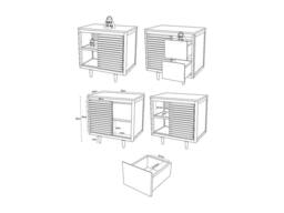 Vente-unique Freestanding Teak Bathroom Vanity Unit With Square Ceramic Countertop in Light Oak - thumbnail 9