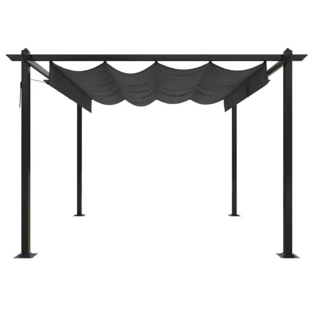 Berkfield Home Sturdy Garden Gazebo with Retractable Roof 3x3 m Anthracite in Black - image 1