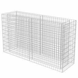 Berkfield Home Gabion Raised Bed Galvanised Steel 180x50x100 cm in Silver - Size: 180 x 50 x 100 cm - thumbnail 3