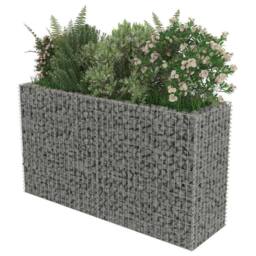 Berkfield Home Gabion Raised Bed Galvanised Steel 180x50x100 cm in Silver - Size: 180 x 50 x 100 cm - thumbnail 4