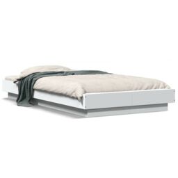 Berkfield Home Bed Frame with LED Lights without Mattress White 90x200cm - Size: 90x200 cm - thumbnail 2