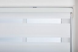 Furnished White Day & Night Roller Blinds - Zebra Blind Dim or Translucent Vision Roller Shades for Windows & Doors - Dual Layer Fabric - thumbnail 4