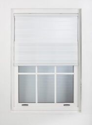 Furnished White Day & Night Roller Blinds - Zebra Blind Dim or Translucent Vision Roller Shades for Windows & Doors - Dual Layer Fabric - thumbnail 3