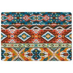 Benjamin Tate Design Colorful Pattern In Tribal Style Rug in Natural - Size: Large - thumbnail 1