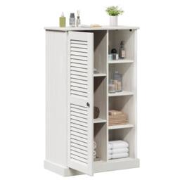 Berkfield Home Bathroom Cabinet with Storage White Solid pine wood - thumbnail 3