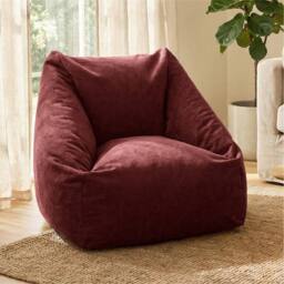 rucomfy Beanbags rucomfy Indoor Large Snuggle Bean Bag Chair - Adults Plush Velora in Burgundy - thumbnail 2