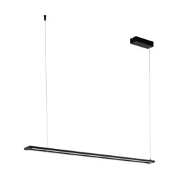 Loops Pendant Ceiling Light Height Adjust Colour Black Shade White Plastic LED 27W Inc - thumbnail 1