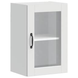 Berkfield Home Kitchen Wall Cabinet with Glass Door Porto White - thumbnail 3