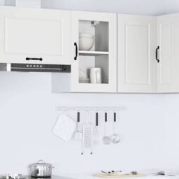 Berkfield Home Kitchen Wall Cabinet with Glass Door Porto White - thumbnail 4