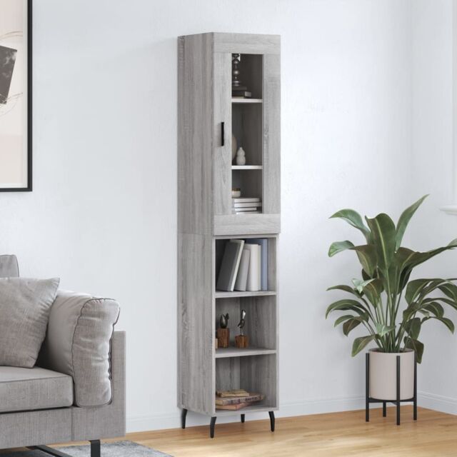 Berkfield Home Highboard Grey Sonoma 34.5x34x180 cm Engineered Wood - image 1