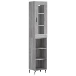Berkfield Home Highboard Grey Sonoma 34.5x34x180 cm Engineered Wood - thumbnail 2