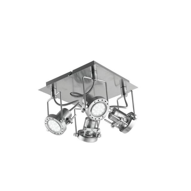 Netlighting SPOT LED 4 Light Spotlight Clusters Nickel 400lm 2700K 25x25x16cm in Grey - Size: 25 x 25 x 16 cm