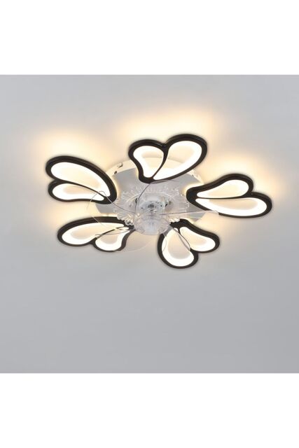 Modern Dimmable LED Ceiling Fan with Remote & Bluetooth in Black - image 1