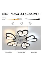 Modern Dimmable LED Ceiling Fan with Remote & Bluetooth in Black - thumbnail 6