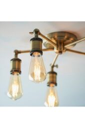 Netlighting Hal Multi Arm Lamp Semi Flush Ceiling Lamp Antique Brass Plate in Gold - thumbnail 6