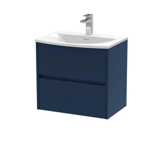 Balterley Chartley Contemporary 2 Drawer Wall Hung Vanity Basin Unit, 600mm in Blue - image 1