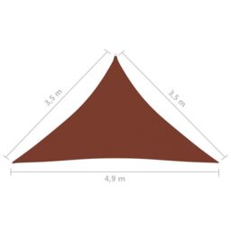 Berkfield Home Sunshade Sail Oxford Fabric Triangular 3.5x3.5x4.9 m Terracotta in Brown - thumbnail 6
