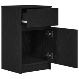 Berkfield Home Bedside Cabinet Black 39x35x65 cm Engineered Wood - Size: 39 x 35 x 65 cm - thumbnail 5
