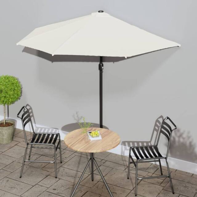Berkfield Home Balcony Parasol with Aluminium Pole Sand 270x144 cm Half in Beige - image 1
