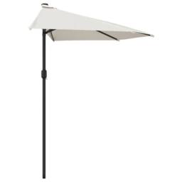 Berkfield Home Balcony Parasol with Aluminium Pole Sand 270x144 cm Half in Beige - thumbnail 4