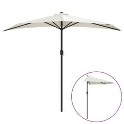 Berkfield Home Balcony Parasol with Aluminium Pole Sand 270x144 cm Half in Beige - thumbnail 2