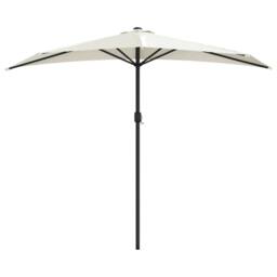 Berkfield Home Balcony Parasol with Aluminium Pole Sand 270x144 cm Half in Beige - thumbnail 3
