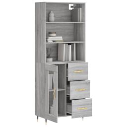 Berkfield Home Highboard Grey Sonoma 69.5x34x180 cm Engineered Wood - thumbnail 3