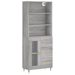 Berkfield Home Highboard Grey Sonoma 69.5x34x180 cm Engineered Wood - thumbnail 2