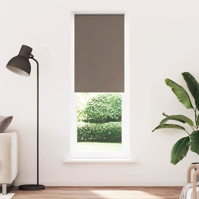 Berkfield Home Roller Blind Blackout Coffee 80x230 cm Fabric Width 75.7 cm Polyester in Brown - image 1
