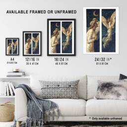 "Artery8 Cupid Flying Away From Psyche Vintage Wall Art Print Jones in Blue - Size: W24"" x H32""" - thumbnail 3