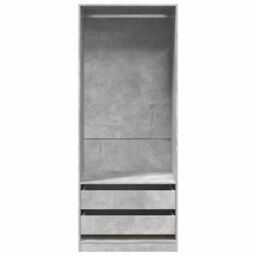Berkfield Home Wardrobe Concrete Grey 80x50x200 cm Engineered Wood - Size: 80 x 50 x 200 cm - thumbnail 4