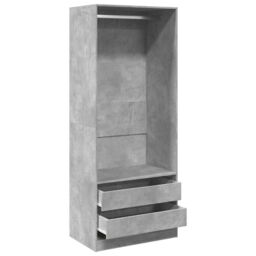 Berkfield Home Wardrobe Concrete Grey 80x50x200 cm Engineered Wood - Size: 80 x 50 x 200 cm - thumbnail 5