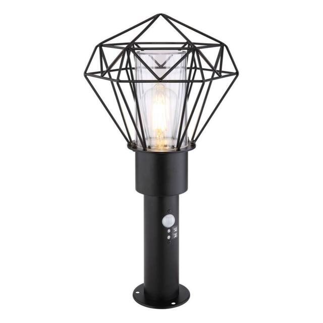 Netlighting Horace PIR Outdoor Pedestal Light Black IP44 1x E27 - image 1