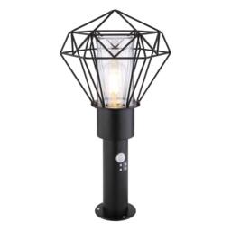 Netlighting Horace PIR Outdoor Pedestal Light Black IP44 1x E27 - thumbnail 1