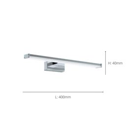 Eglo Pandella 1 Chrome Plastic Integrated LED IP44 Bathroom Mirror Wall Light in Metallic Silver - thumbnail 3