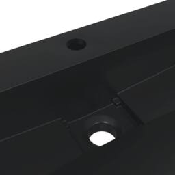 Berkfield Home Sturdy Wash Basin 60x38x11 cm Mineral Cast/Marble Cast Matt Black - Size: 60 x 38 x 11 cm - thumbnail 8
