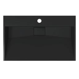 Berkfield Home Sturdy Wash Basin 60x38x11 cm Mineral Cast/Marble Cast Matt Black - Size: 60 x 38 x 11 cm - thumbnail 7
