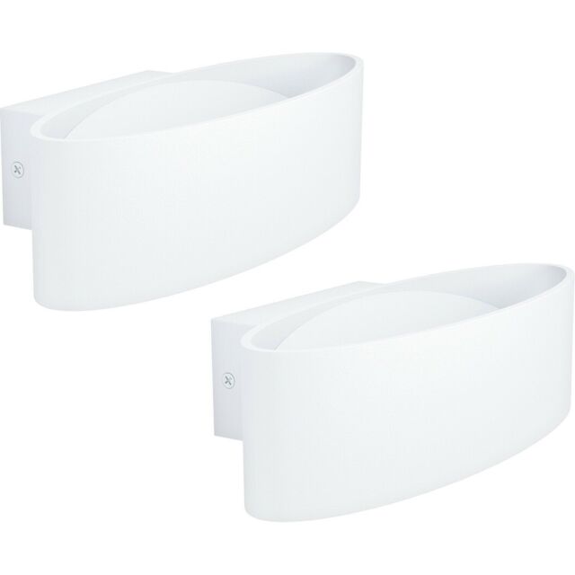 Loops 2 PACK Wall Light Colour White Shade Transparent Plastic Bulb LED 10W Included - image 1