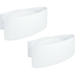 Loops 2 PACK Wall Light Colour White Shade Transparent Plastic Bulb LED 10W Included - thumbnail 1