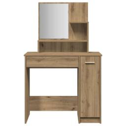 Berkfield Home Dressing Table with Mirror Artisan Oak 86.5x35x136 cm in Brown - thumbnail 4