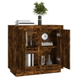 Berkfield Home Sideboard Smoked Oak 80x34x75 cm Engineered Wood in Brown - Size: 80 x 34 x 75 cm - thumbnail 4