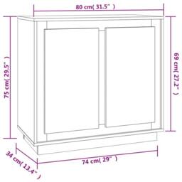 Berkfield Home Sideboard Smoked Oak 80x34x75 cm Engineered Wood in Brown - Size: 80 x 34 x 75 cm - thumbnail 8
