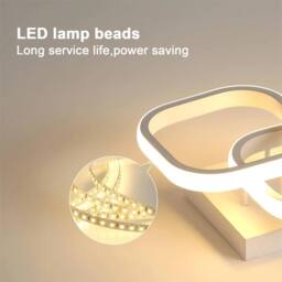 Kelvenix Dimmable LED Ceiling Chandelier Light, Living Room Bedroom Lamp in White - thumbnail 4