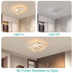 Kelvenix Dimmable LED Ceiling Chandelier Light, Living Room Bedroom Lamp in White - thumbnail 5