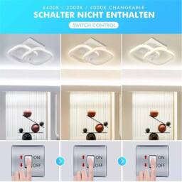 Kelvenix Dimmable LED Ceiling Chandelier Light, Living Room Bedroom Lamp in White - thumbnail 3
