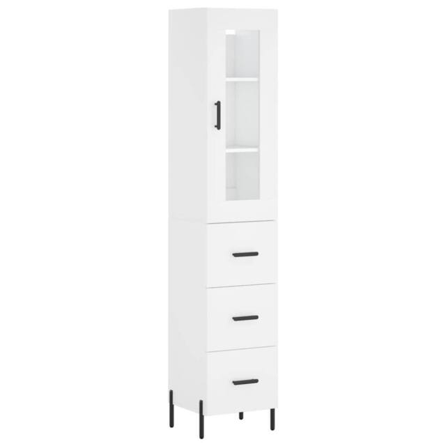 Berkfield Home Highboard White 34.5x34x180 cm Engineered Wood - image 1