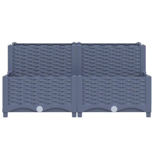 Berkfield Home Raised Bed 80x80x38 cm Polypropylene in Grey - Size: 80 x 80 x 38 cm - image 1